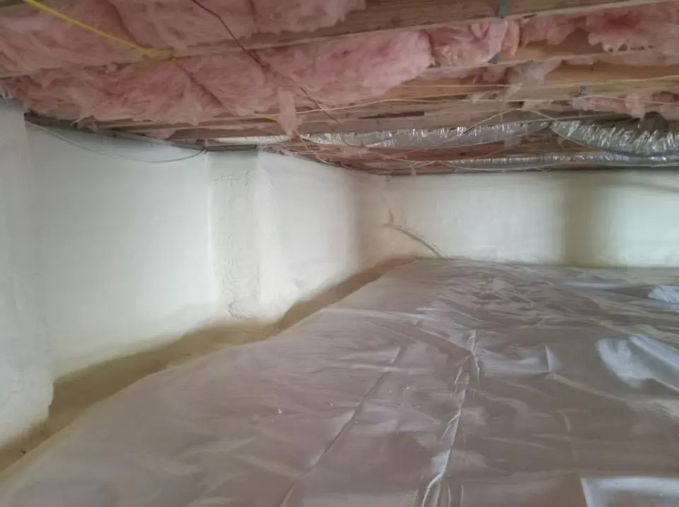 Crawl space encapsulation with closed-cell spray foam for Spray Foam Roofing in Collinsville